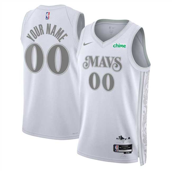 Men%27s Dallas Mavericks Active Player Custom White 2024-25 City Edition Stitched Basketball Jersey